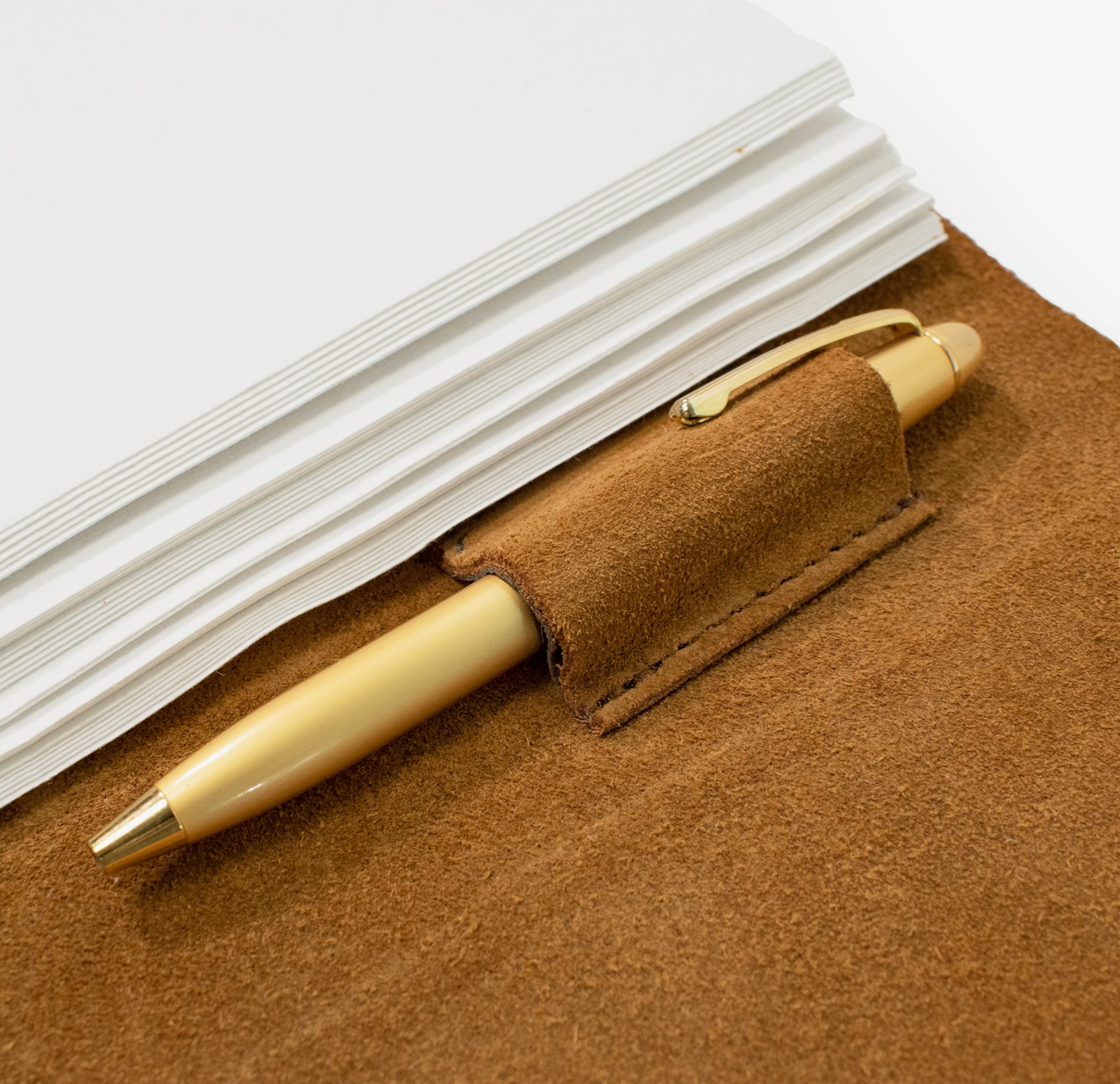 Suede Journal w/ Organic Cotton Paper Large: Cognac