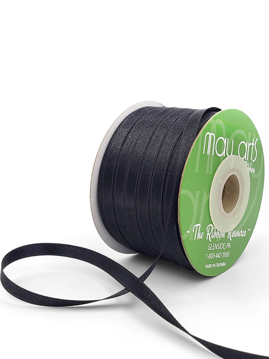 ~1/4"Luster Double Face Satin Ribbon, Black