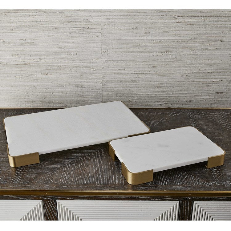 Elevated Tray/Plateau - White Marble