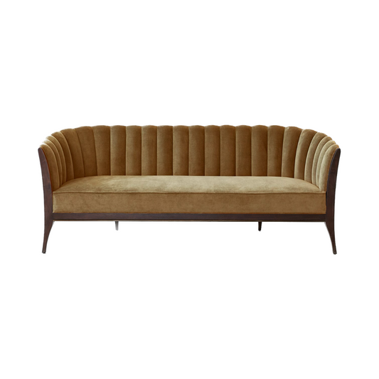 Channel Back Sofa - Toast Velvet