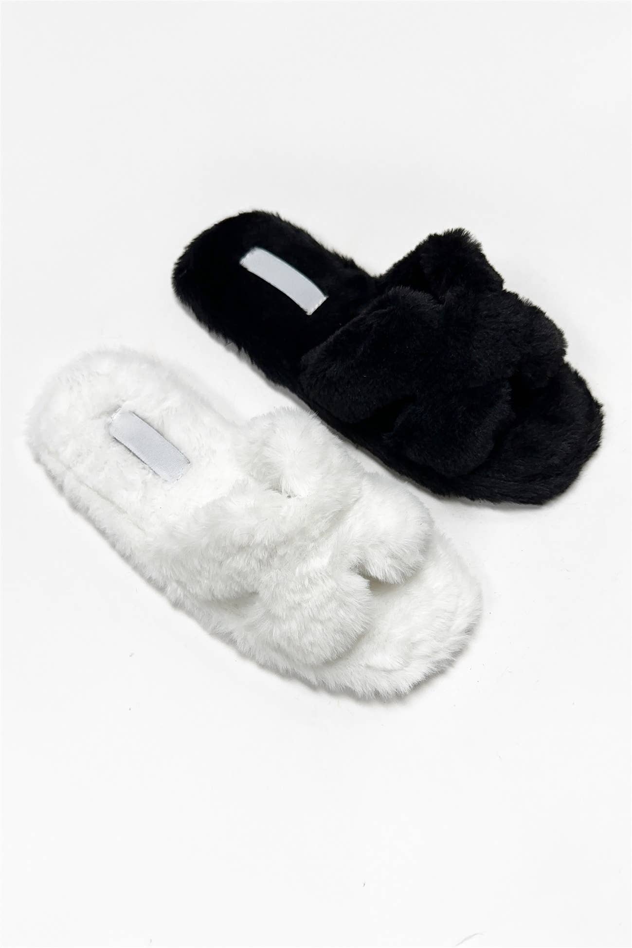 COMFY-1 FURRY H-BAND COZY SLIDE SANDALS: BEIGE / B18