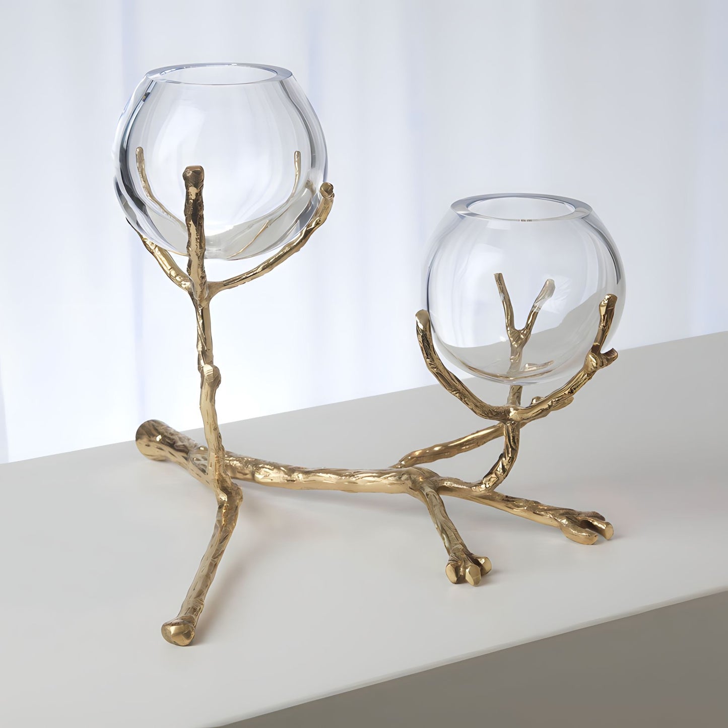 Twig Vase Holder Brass