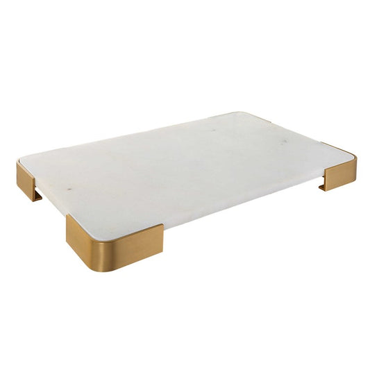 Elevated Tray/Plateau - White Marble