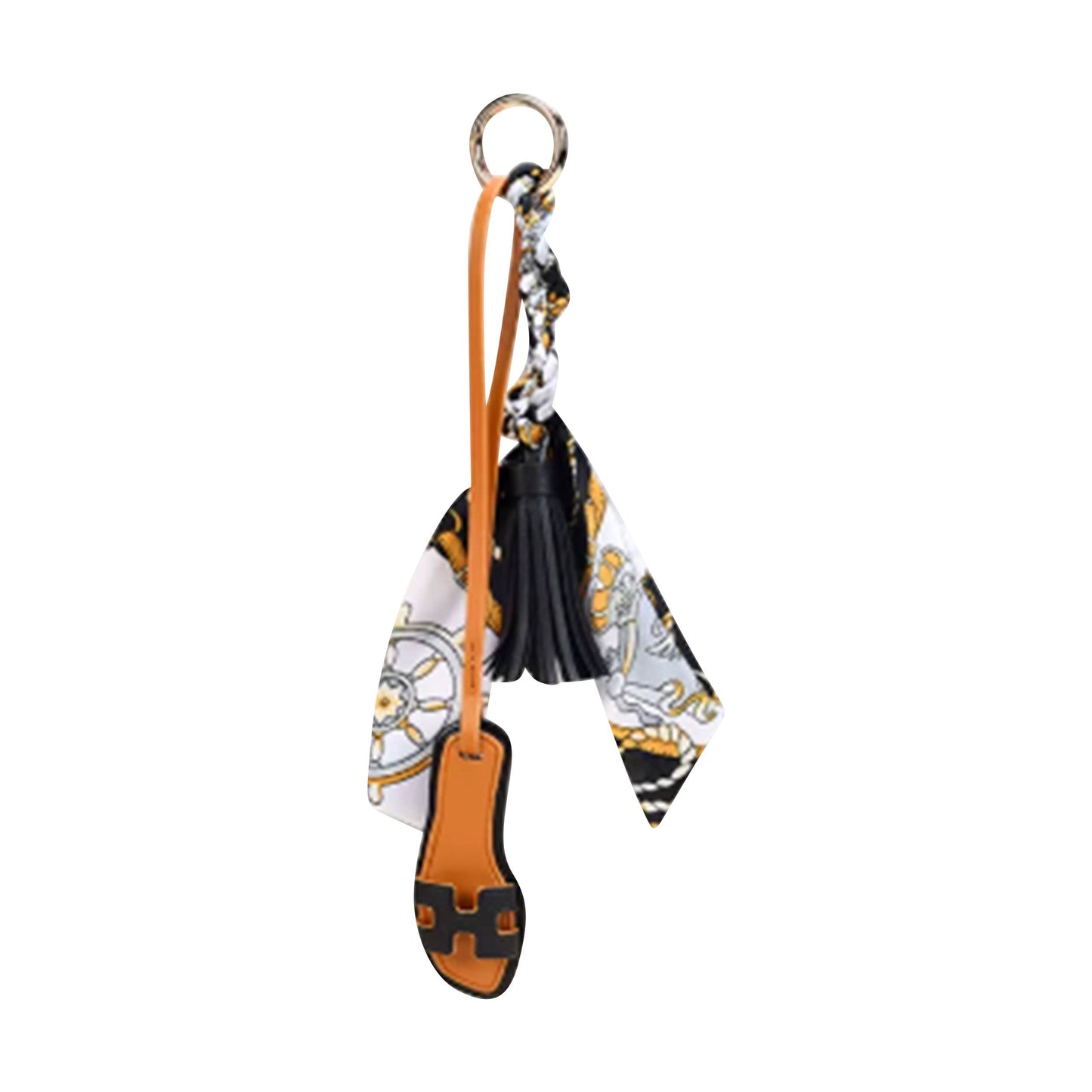 Designer Sandal w/ Scarf Bag Charm Christmas Gift: Orange