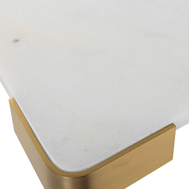 Elevated Tray/Plateau - White Marble