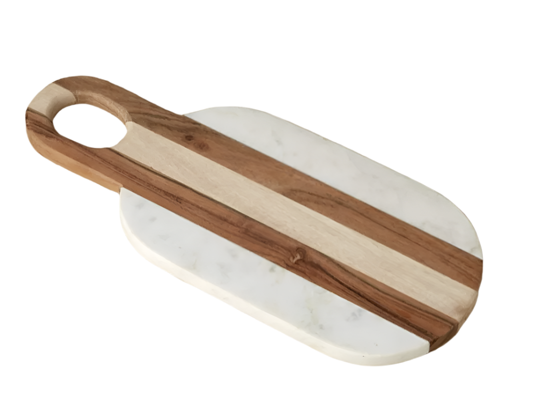 Moa Marble & Wood Oval Board