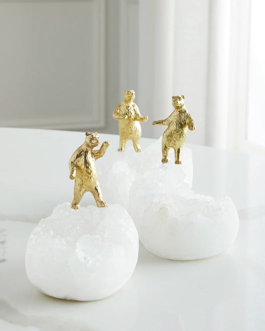 Brass Bears on Quartz