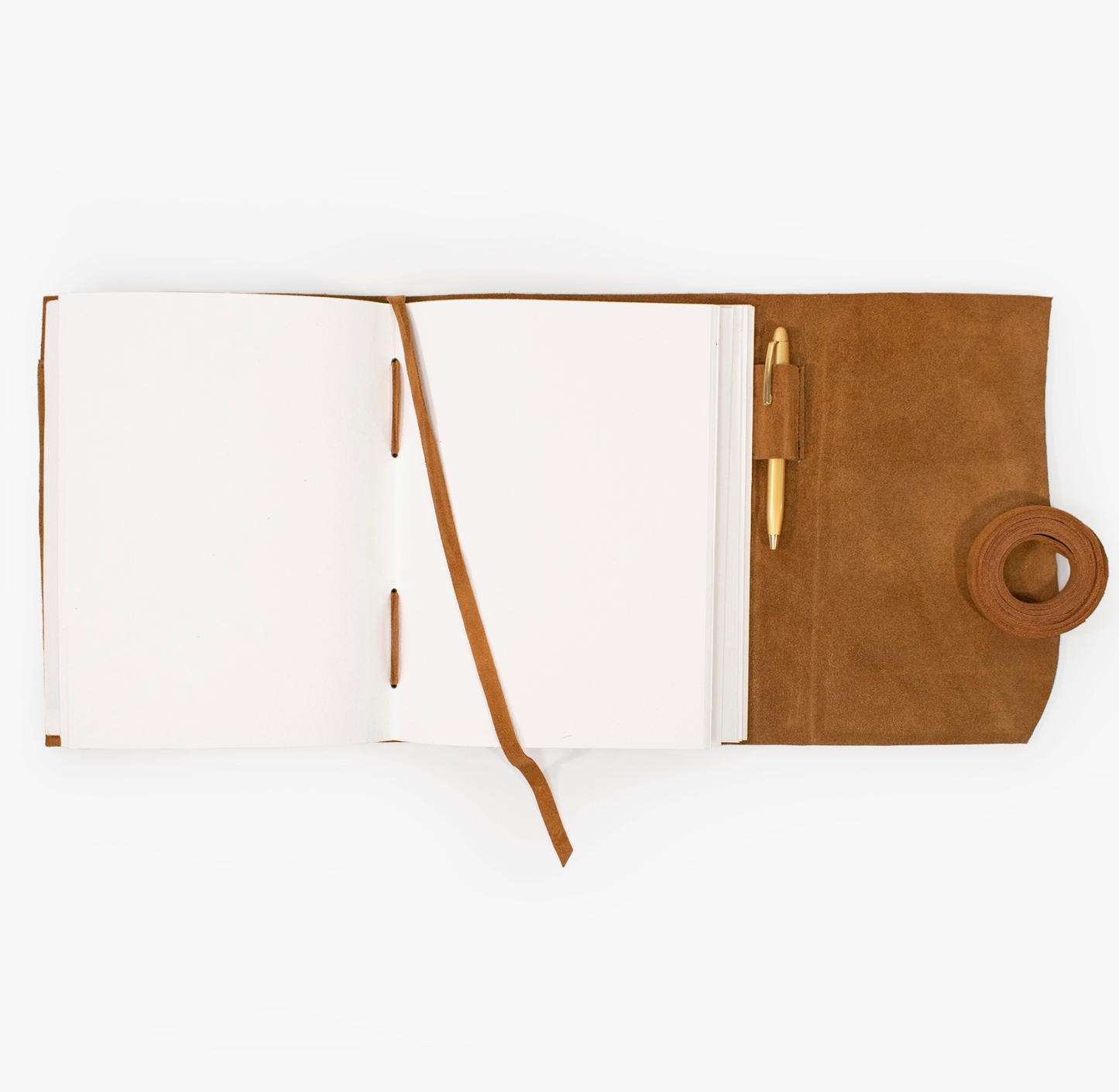 Suede Journal w/ Organic Cotton Paper Large: Cognac