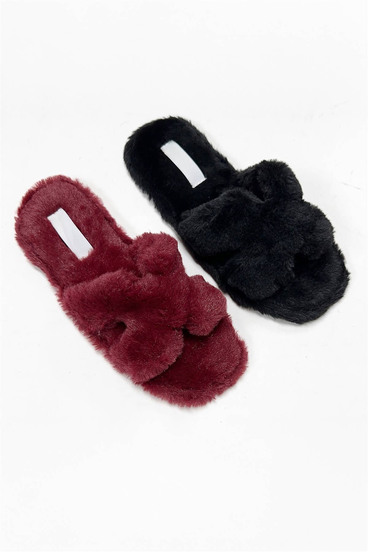 COMFY-1 FURRY H-BAND COZY SLIDE SANDALS: BEIGE / B18