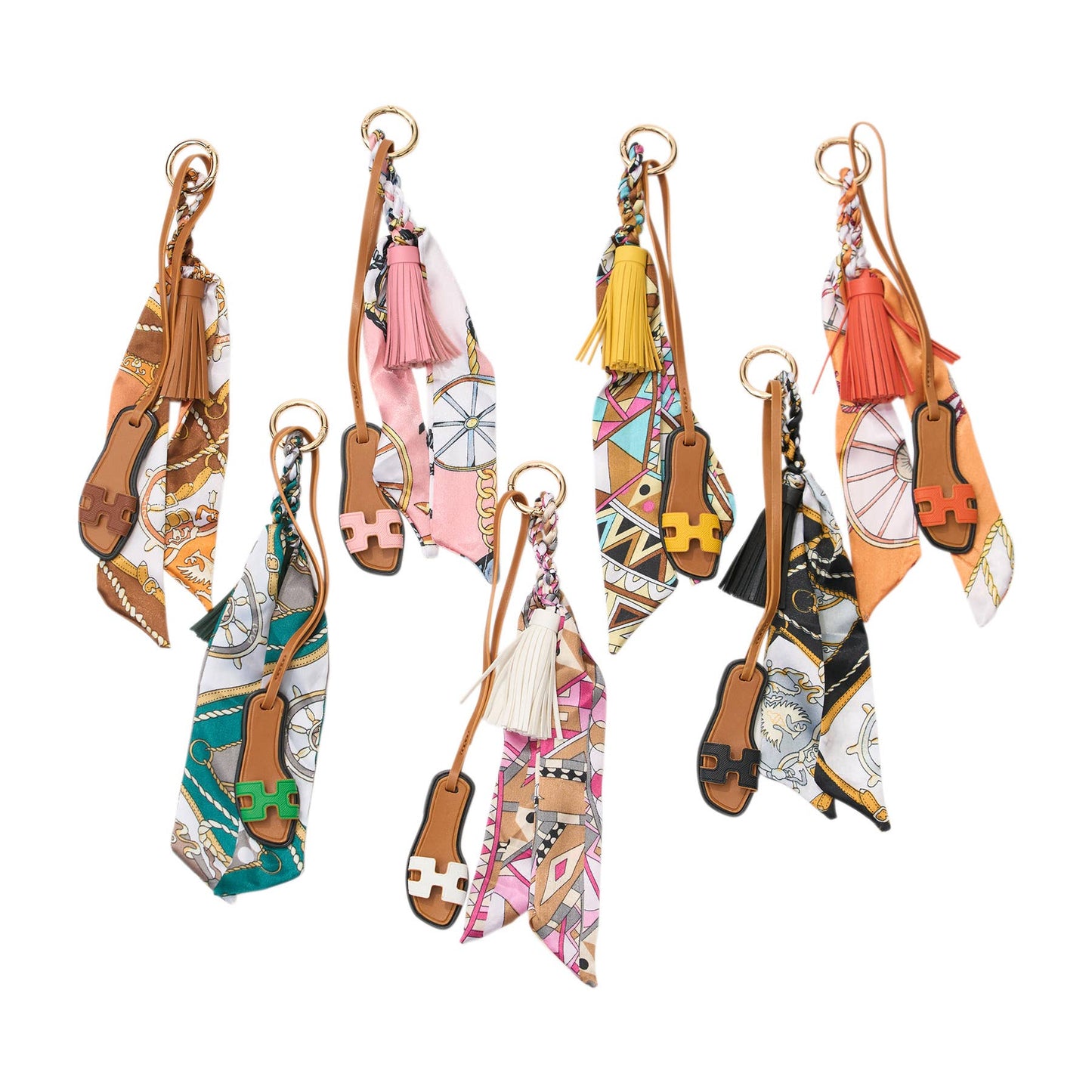 Designer Sandal w/ Scarf Bag Charm Christmas Gift: Orange